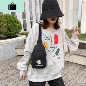 小雏菊新款ins时尚胸包休闲包女斜挎包运动帆布单肩包韩版胸前包NEW LAKE运动休闲包男