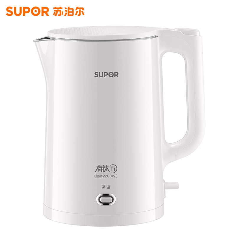 苏泊尔(SUPOR)电水壶烧水壶 2L 有钛内胆 家用热水壶 2200W大功率速沸 一键保温电热水壶 SW-20J02P