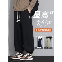 男士休闲裤新款秋冬加绒加厚宽松束脚裤子加肥加大码卫裤男款