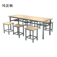 风雷顺冷轧钢六人餐桌学生食堂公司职员户外桌椅组合1600*600*750