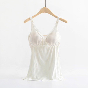 夏季哺乳吊带新款交叉舒适弹力居家喂奶服免穿文胸喂奶衣莫代尔