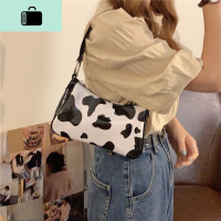 2020年韩版夏季新款奶牛纹斑点复古个性法棍包时尚腋下包百搭手提NEW LAKE 奶牛法棍包女士单肩包