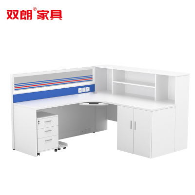 双朗 屏风卡座含柜和床 HB25307BL 1800*1800*1200mm 白+蓝 套