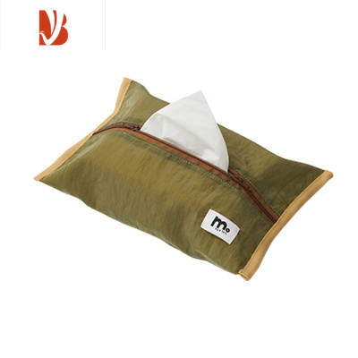 三维工匠莫语 桌面抽纸收纳袋 ins风客厅家用薄款抽纸盒春夏款餐桌纸巾盒 青苔绿