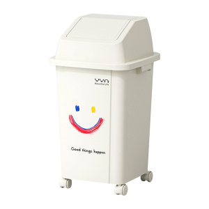 臻远 ZY5090122垃圾桶 摇盖+万向轮 30L