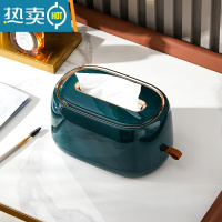 敬平纸巾盒客厅轻奢风高级感悬壁挂式餐抽纸家用创意收纳弹簧盒子 [壁挂/桌面两用]轻奢弹簧墨绿