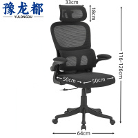 豫龙都 人体工学椅黑色 把