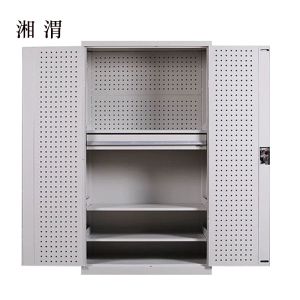 湘渭工具柜加厚铁皮储物柜工厂车间用带抽屉汽修多功能收纳柜通门内一抽柜灰白色