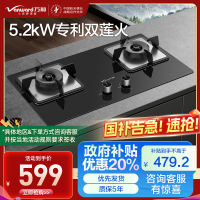 万和 一级能效 [蓝莲花]燃气灶5.2kW大火力玻璃嵌入式台式两用灶具 易清洁灶具JZT-B9L50(天然气)