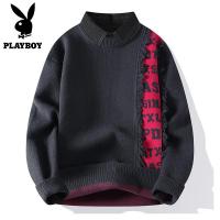 假两件毛衣男宽松秋冬季2024新款潮流衬衫领线衣加厚打底针织衫潮