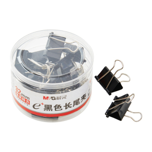 晨光(M&G)ABS92734 长尾夹Eplus32mm(筒装)黑色 3# 4盒装