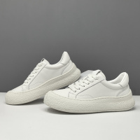 男生头层牛皮板鞋男款潮鞋欧洲站男鞋男士百搭真皮厚底透气休闲鞋