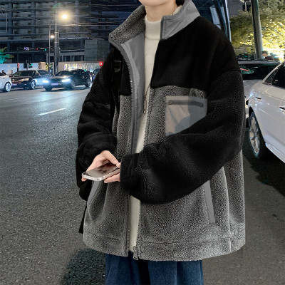 [3件8.5折118.9元,叠加优惠券]唐狮男士外套摇粒绒外套男男装外套男外套立领仿羊羔绒拼接外套男士外套