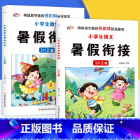 [2册]语文+数学 一升二 [正版]小学生一年级升二年级语文数学暑假衔接人教版一年级下册暑假作业同步练习册一日一练