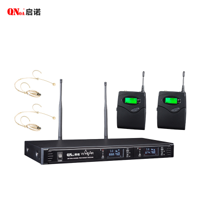 启诺 无线一拖二头戴式麦克风 真分集便携麦克风 QN-MW269H 套