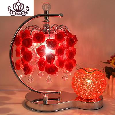 封后熏香炉机卧室床头灯生日结婚女生玫瑰花灯插电精油香薰灯开学双灯版红色香薰灯炉/器具