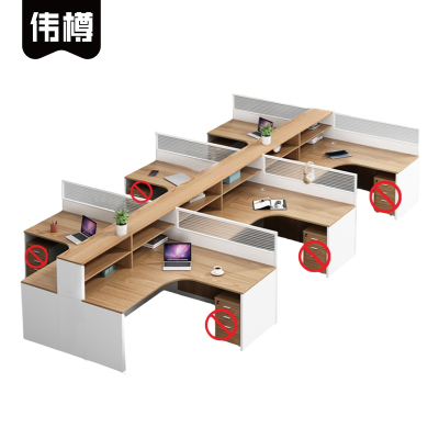 伟樽屏风办公桌六人位420*270*110cm张