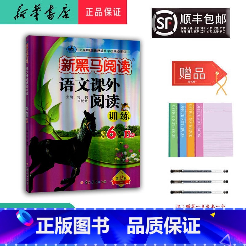 语文 六年级下 [正版] 2024新版 新黑马阅读 语文课外阅读训练 六年级 B版