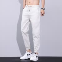 夏季必备休闲哈伦裤男2025新款宽松轻薄舒适松紧腰百搭束脚九分裤