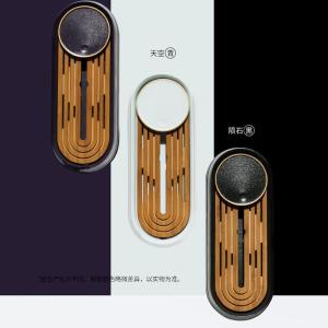 家柏饰(CORATED)可旋转茶盘竹制迷你泡茶台家用现代阳台干泡盘办公趣味小茶船