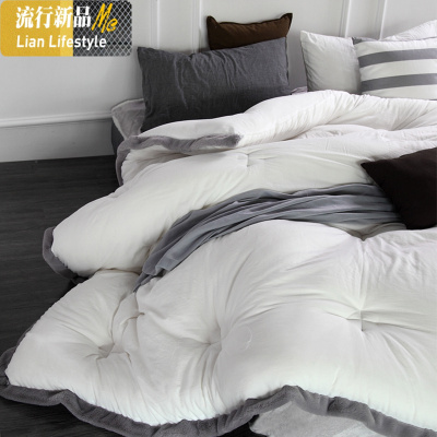 超柔春秋被秋冬季加厚被子北欧简约复古秋冬季单双人被芯 三维工匠