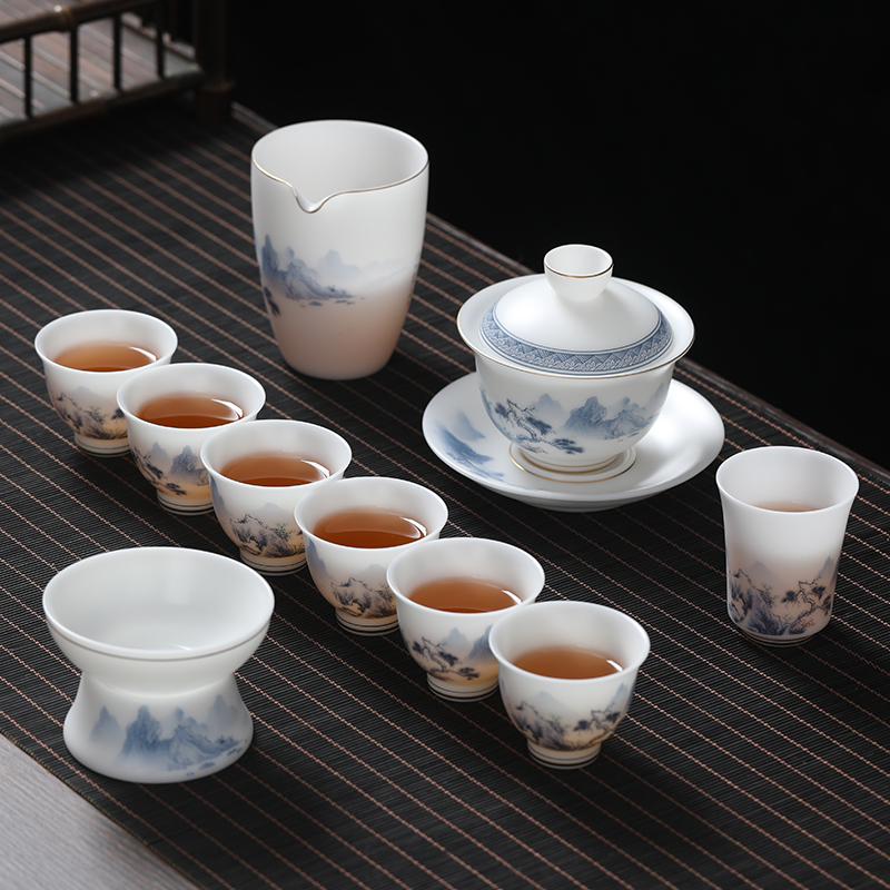 MULTIPOTENT整套茶具送礼精品白瓷套组羊脂玉冰种功夫茶具套装伴手礼盒