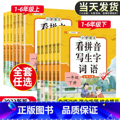 [3本]生字组词+阅读理解+句子训练 二年级上 [正版]2023版看拼音写词语生字小学一年级二年级三四五六年级上册下册语
