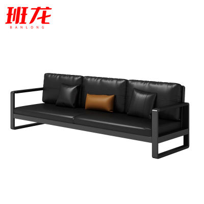 班龙排椅沙发三人黑色张