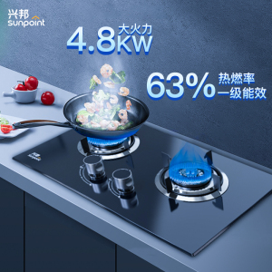 兴邦(XING BANG)燃气灶4.8KW大火力天然气旋火灶具双眼灶台式灶具嵌入式灶熄火保护JZT-QB30201