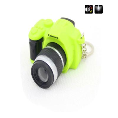 儿童玩具单反照相机迷你仿真照相机模型钥匙扣带闪光灯快声绿色