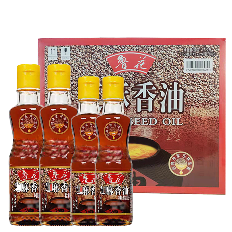 鲁花芝麻香油礼盒 (350ml 260)*2 四瓶装礼品盒