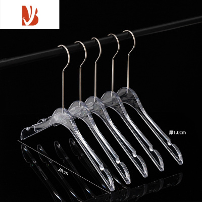 三维工匠10个装亚克力水晶透明衣架服装店专用女装衣服撑塑料衣挂裤夹