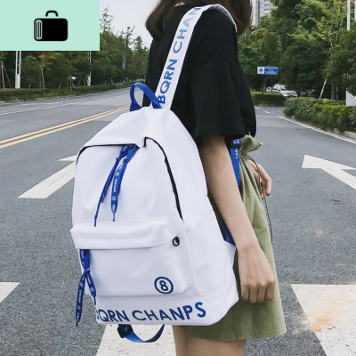 书包男女高中大学生帆布双肩包韩版校园时尚潮流个性百搭15寸背包NEW LAKE