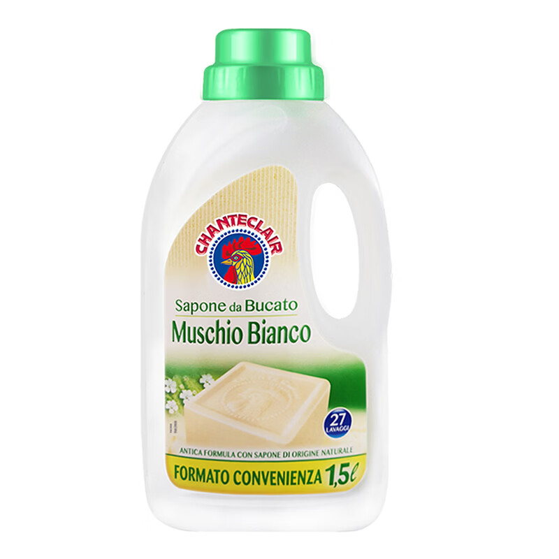 大公鸡管家(CHANTE CLAIR) 液态洗衣皂洗衣液 (白苔香) 1500ml 大公鸡洗衣液 意大利进口