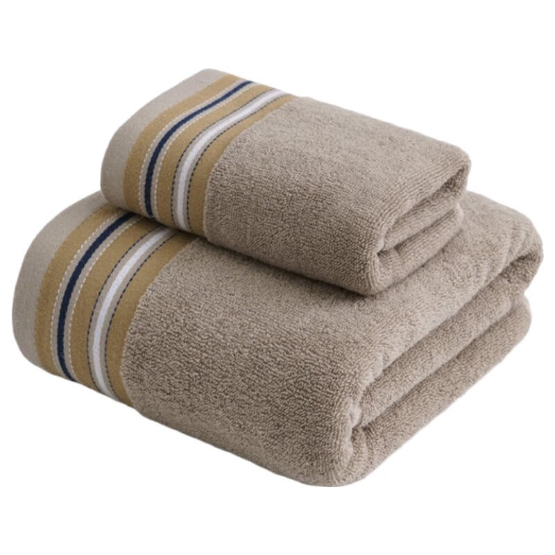 天山柔 70*140cm 400g 全棉32股彩格条 浴巾 (计价单位:条) 浅咖