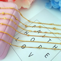 新款欧币金手链女款 手环女士不褪色手链结婚沙金首饰品礼物送女朋友老婆情人节七夕生日礼物