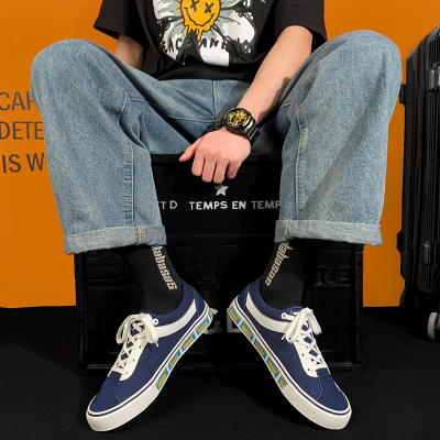 男鞋春季2021新款低帮帆布鞋男韩版潮流百搭ins原宿港风滑板鞋子