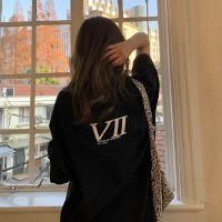 6535棉 韩版夏季新款美式宽松复古字母印花短袖T恤休闲上衣打底衫