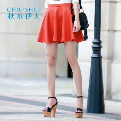 秋水伊人秋装新品女简约A字半身裙短裙G049