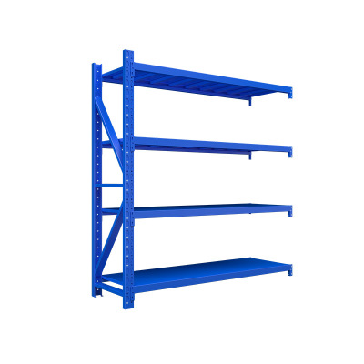 臻远 ZY-HJ-44 仓储货架仓库超市置物家用层架收纳架子 重型1500*600*2000四层副架 蓝色
