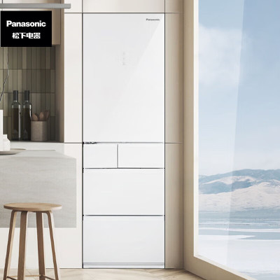 松下(Panasonic)NR-E412BG-W可嵌入式冰箱风冷无霜变频纳偌怡除菌除味自动制冰 智能WIFI[右开门]
