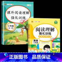 [2本]英语阅读理解+语文阅读理解 小学四年级 [正版]英语阅读理解强化训练三年级四年级五六年级上册小学生答题解题技巧模