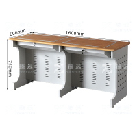 臻远ZY4012417隐藏式翻转电脑桌培训桌教室机房多媒体学习桌办公桌B款双人位