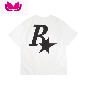 七斓r星欧美潮牌T恤男短袖潮流美式复古高街300g半袖oversize夏季