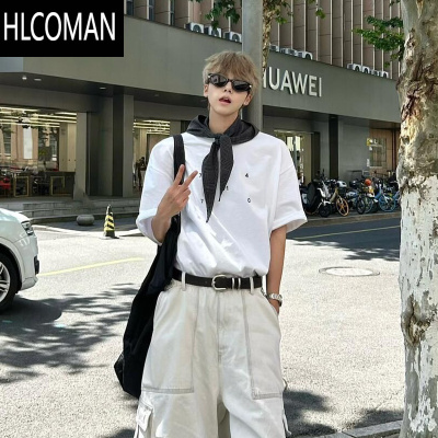 HLCOMAN260g小众设计感短袖t恤男生夏季潮牌美式cleanfit上衣服