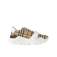 博柏利(BURBERRY)格纹休闲运动鞋女鞋多彩格纹拼接透气舒适跑步鞋