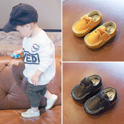 婴儿豆豆鞋0-1岁宝宝学步鞋软底男2018春季新款女童单鞋真皮鞋子
