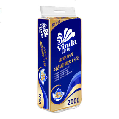 卷纸v4073超韧4层200g无芯10卷一提卫生纸蓝色经典劳保