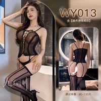 九里晴川性感绑带连体透视睡衣cos调内衣女式免脱成人用品 WY013 均码
