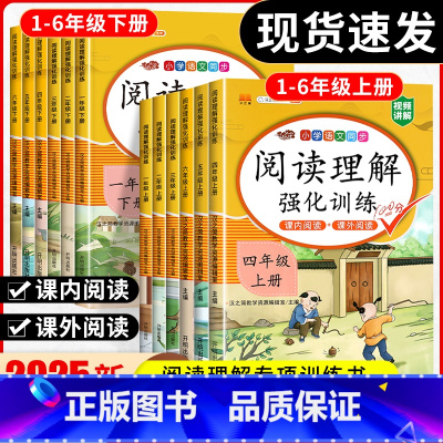 [6本]阅读理解+口算+计算+应用+看拼音+字帖 一年级下 [正版]2025版阅读理解专项训练书人教版 一二年级三年级四